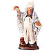 Waiter with two plates of pasta for 10 cm Neapolitan Nativity Scene, terracotta and fabric s1