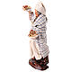 Waiter with two plates of pasta for 10 cm Neapolitan Nativity Scene, terracotta and fabric s2