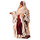 Woman at the balcony for 10 cm Neapolitan Nativity Scene, open arms, terracotta and fabric s2