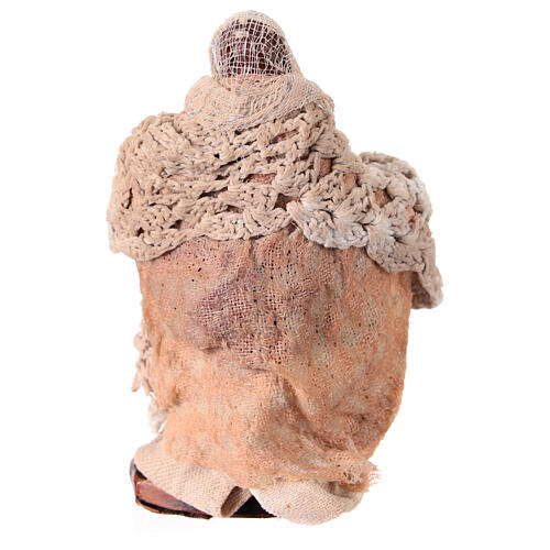 Mujer en el balcón belén napolitano 10 cm terracota 4