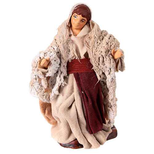 Femme au balcon crèche napolitaine h 10 cm terre cuite 1