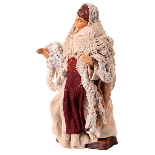 Kobieta przy balkonie - figurka do szopki neapolitańskiej 10 cm, z terakoty 2