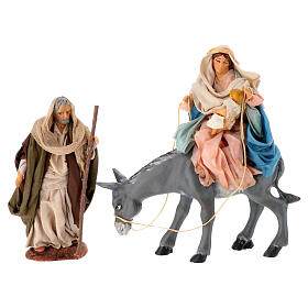 Flight into Egypt, h 12 cm, for Neapolitan Nativity Scene, terracotta