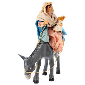 Flight into Egypt, h 12 cm, for Neapolitan Nativity Scene, terracotta