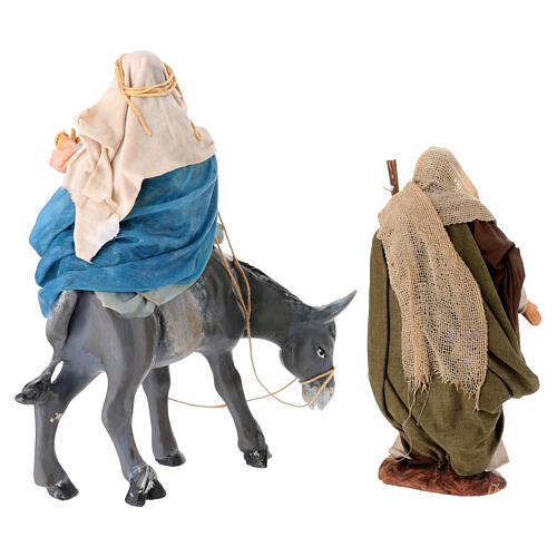 Flight into Egypt, h 12 cm, for Neapolitan Nativity Scene, terracotta 6