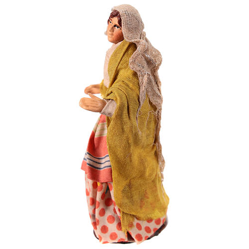 Woman at the balcony, terracotta and fabric, Neapolitan Nativity Scene with 12 cm characters 2