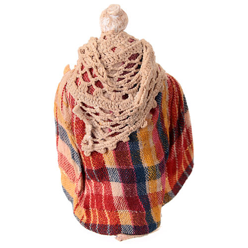 Old lady, terracotta and fabric, Neapolitan Nativity Scene with 12 cm characters 4