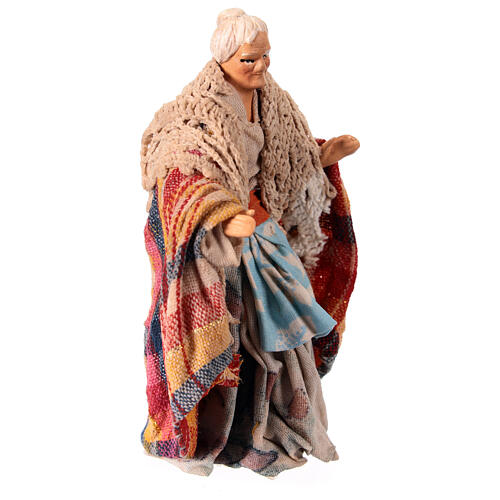 Anciana 12 cm belén napolitano terracota paseo 3