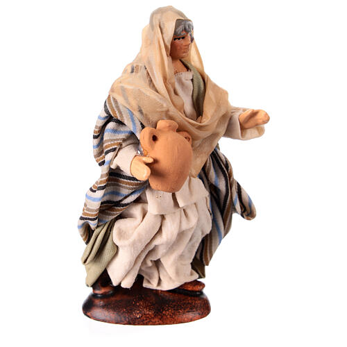 Shepherd with jug, terracotta and fabric, Neapolitan Nativity Scene with 12 cm characters 2