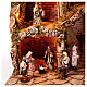 Neapolitan nativity scene setting 60X80X80 cm village terracotta statues 12 cm s2