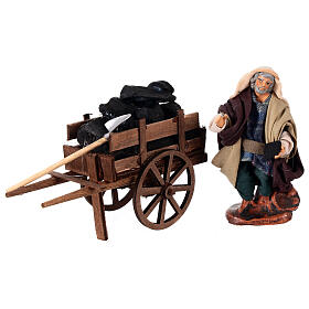 Carbonaio con carro h 10 cm presepe napoletano
