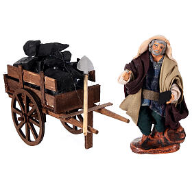Carbonaio con carro h 10 cm presepe napoletano