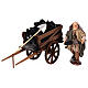 Carbonero terracota con carro para belén napolitano de 12 cm de alto s1