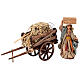 Terracotta farmer with cart of straw for 12 cm Neapolitan Nativity Scene s1