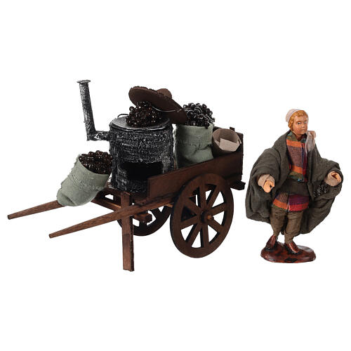 Carro castagne presepe napoletano 12 cm terracotta 1