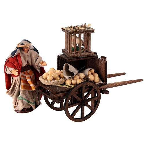 Carro venditore di uova 10 cm terracotta presepe napoletano 1