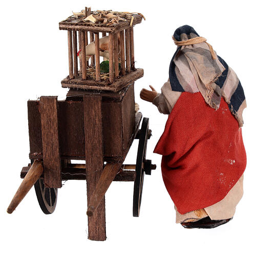 Carro venditore di uova 10 cm terracotta presepe napoletano 4