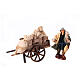 Peasant with cart of bags, h 10 cm, Neapolitan Nativity Scene s1