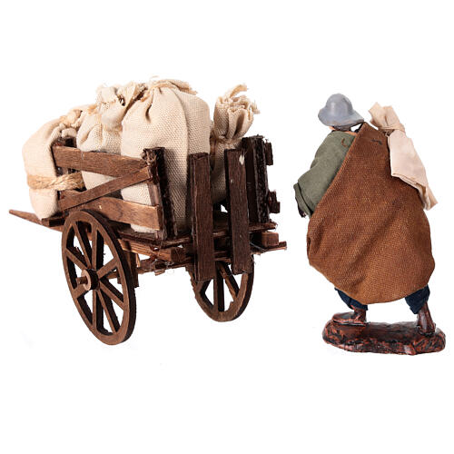 Carro contadino sacchi presepe napoletano 12 cm 4