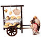 Bread cart with seller 12 cm terracotta wood nativity scene Naples s1
