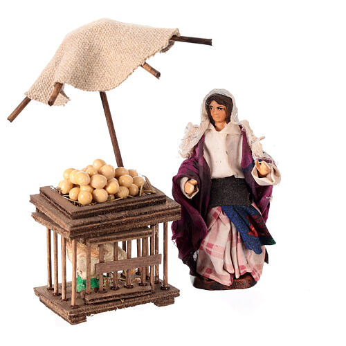 Stand with eggs and seller for 10 cm Neapolitan Nativity Scene 2