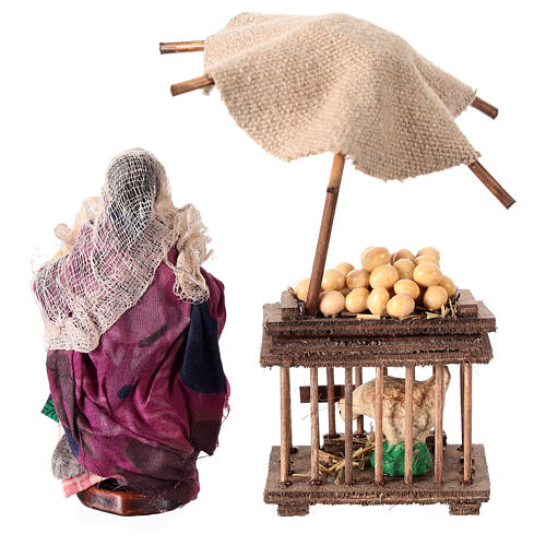 Stand with eggs and seller for 10 cm Neapolitan Nativity Scene 4