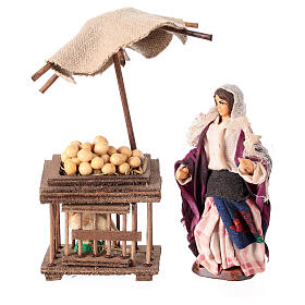 Banchetto uova e contadina presepe napoletano 10 cm