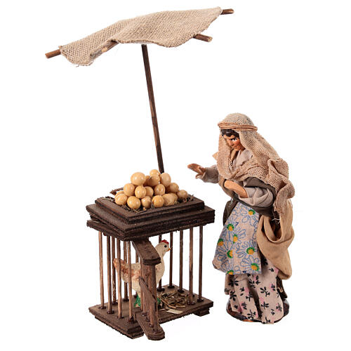 Egg stand with woman, Neapolitan Nativity Scene, h 12 cm 1