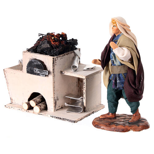 Scene with terracotta blacksmith for 12 cm Neapolitan Nativity Scene 3