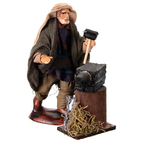Kowal z kowadłem wys. 10 cm, szopka neapolitańska 3