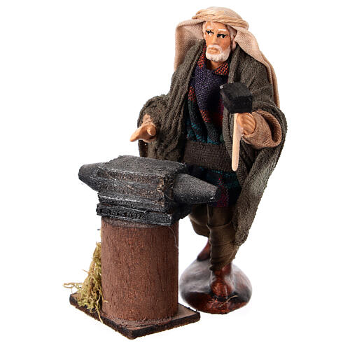 Blacksmith with anvil h 10 cm Neapolitan nativity scene 2