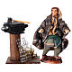 Terracotta blacksmith with his anvil for 12 cm Neapolitan Nativity Scene s1