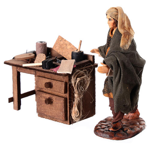 Cobbler with work bench, h 10 cm, Neapolitan Nativity Scene 3