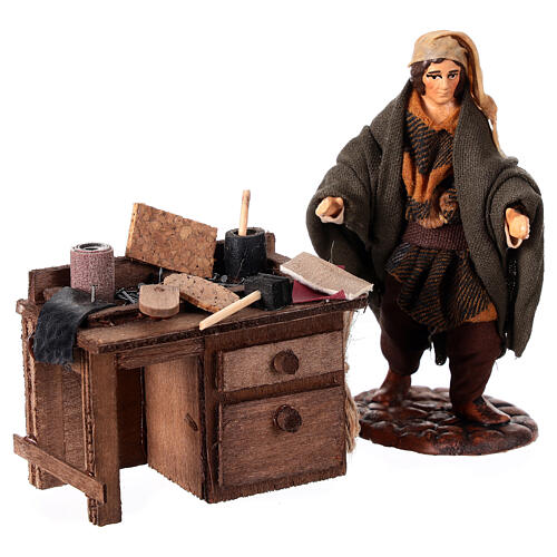 Banco ciabattino presepe napoletano 10 cm terracotta 2