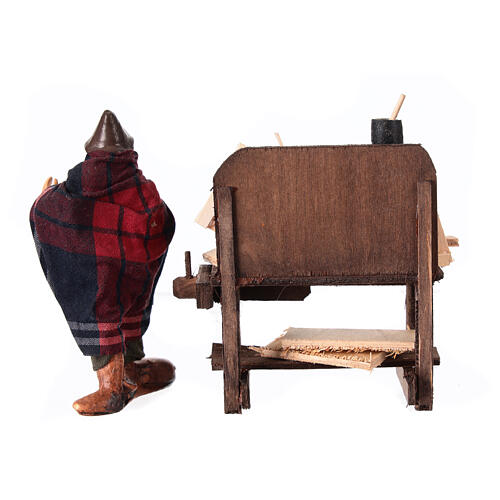 Banco del carpintero belén napolitano 10 cm terracota 4