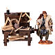 Carpenter's bench with terracotta figurine for 12 cm Neapolitan Nativity Scene s1