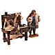 Carpenter's bench with terracotta figurine for 12 cm Neapolitan Nativity Scene s2