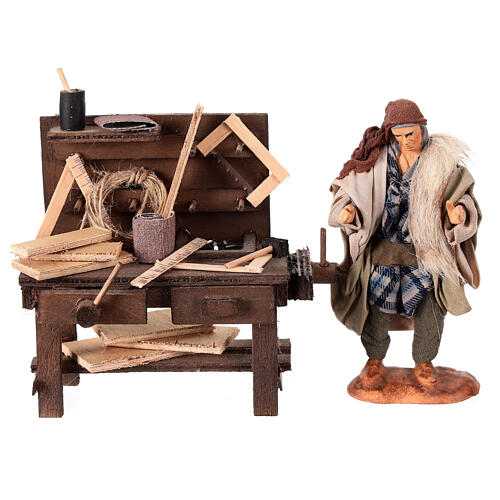 Banco del carpintero belén napolitano 12 cm terracota 1