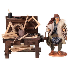 Banco falegname presepe napoletano terracotta 12 cm