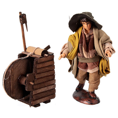 Wędrowny ostrzyciel noży - figurka z terakoty do szopki neapolitańskiej wys. 12 cm 1