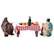 Table dressée 10 cm deux santons crèche napolitaine terre cuite s4