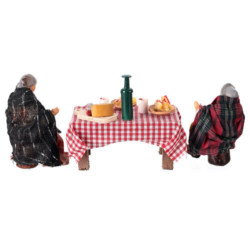 Table full of food with 8 cm terracotta figurines, Neapolitan Nativity Scene 4