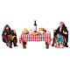 Table full of food with 8 cm terracotta figurines, Neapolitan Nativity Scene s1