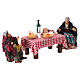 Table full of food with 8 cm terracotta figurines, Neapolitan Nativity Scene s2