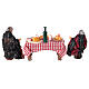 Table full of food with 8 cm terracotta figurines, Neapolitan Nativity Scene s4