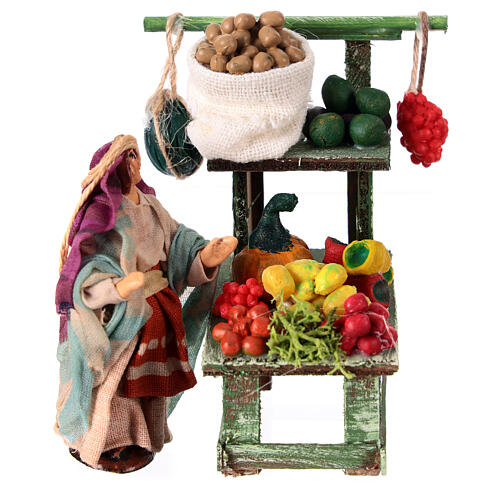 Banca de frutas 6 cm presépio napolitano terracota 1