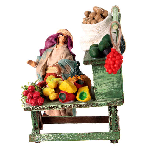 Banca de frutas 6 cm presépio napolitano terracota 3