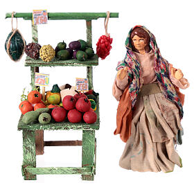 Banco frutta terracotta presepe napoletano 10 cm