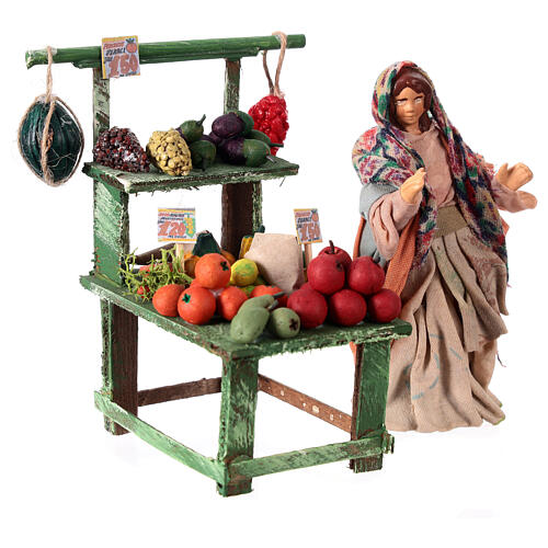 Banco frutta terracotta presepe napoletano 10 cm 3