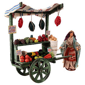 Carrito frutas belén napolitano 12 cm terracota